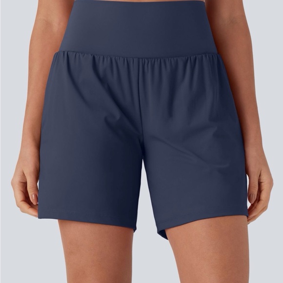 Halara Airy Super High Waisted 2-in-1 Cool Touch Yoga Shorts 7" with Pockets - Picture 1 of 7